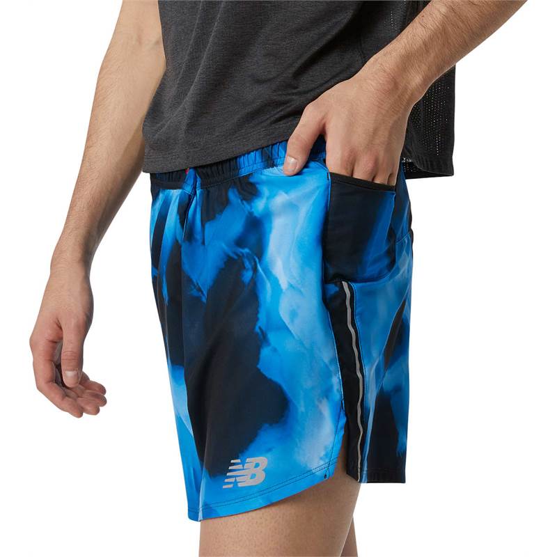 New Balance Mens Printed Impact Run 5in Shorts-4